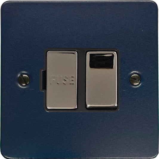 Flat Blue Switched Fuse Spur (Black Nickel Switch/Black Insert)