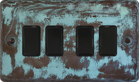 Flat Verdigris 4 Gang Switch