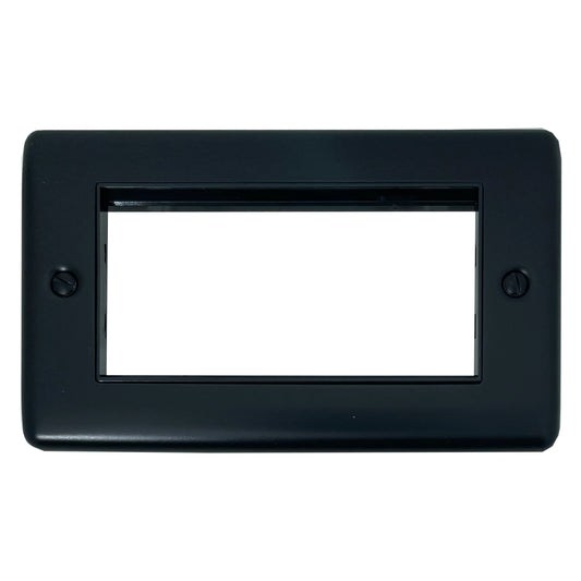 Basics Matt Black 2 Gang 4 Module Data Plate