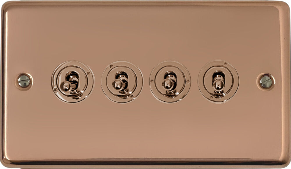 Contour Bright Copper 4 Gang Toggle (Copper Toggles)