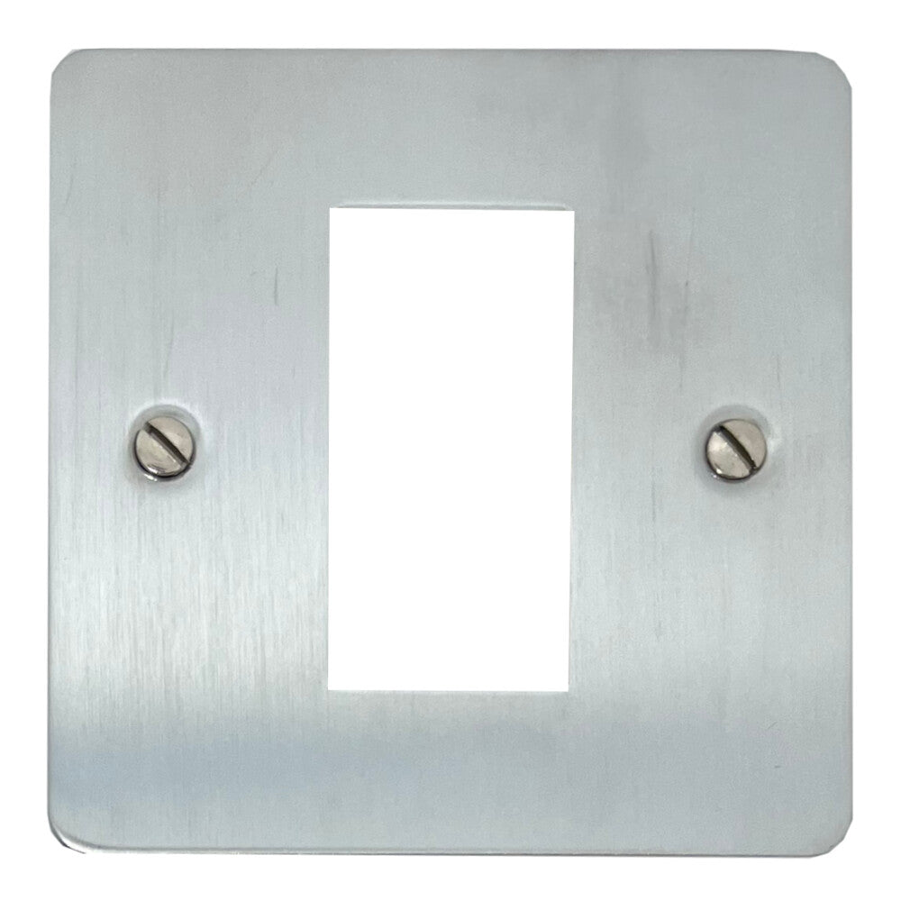 Flat Satin Chrome 1 Gang 1 Mod Euro