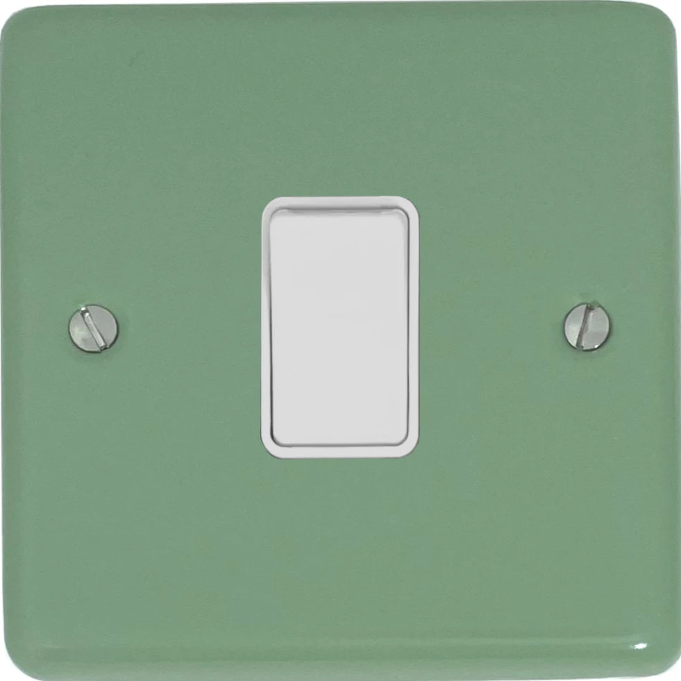 Classic Sage Green 1 Gang Switch (White Switch)