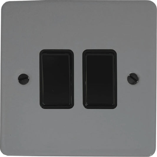 Flat Light Grey 2 Gang 2 Way Switch