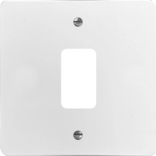 Flat White 1 Gang Grid Plate