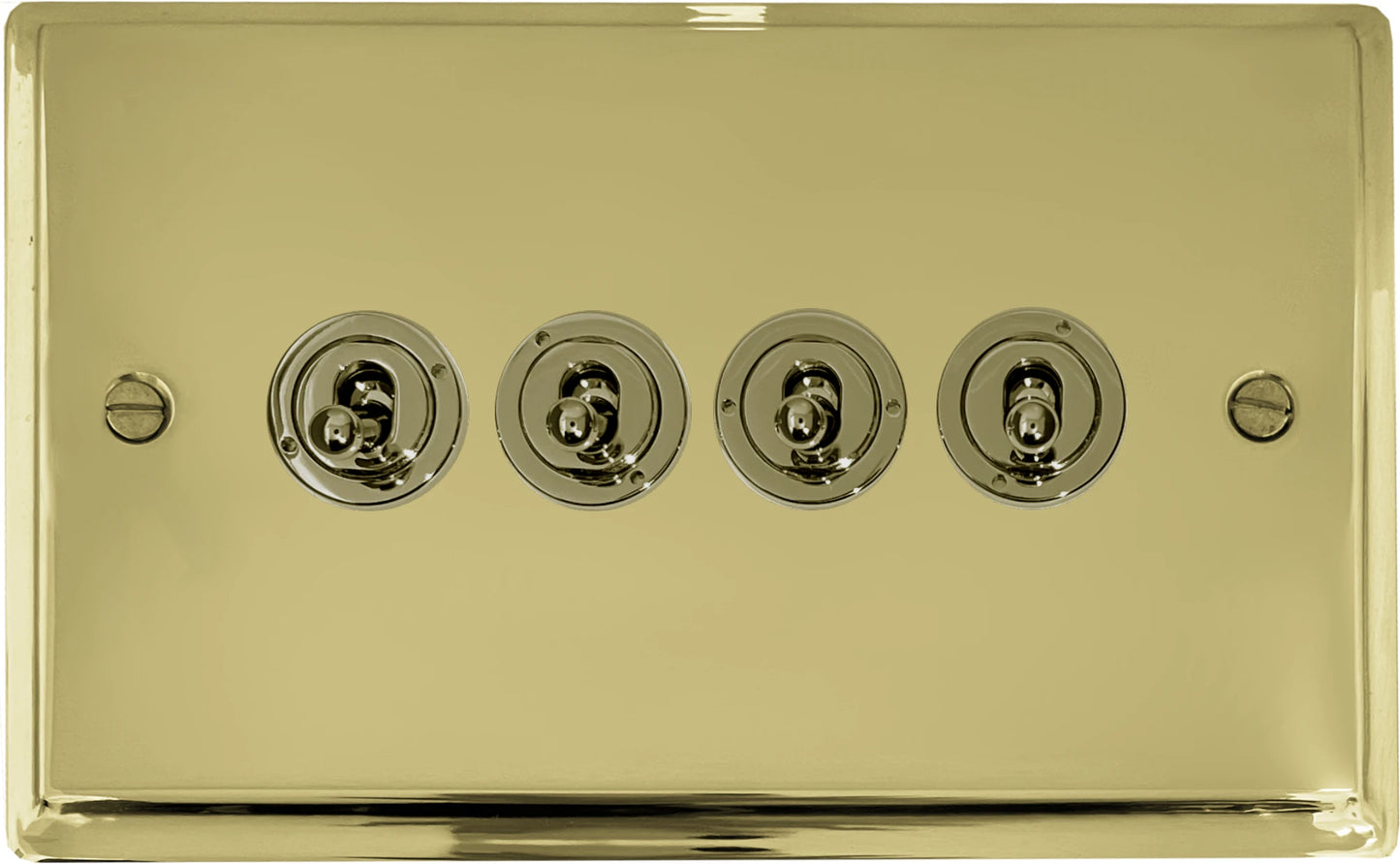 Deco Polished Brass 4 Gang Toggle Switch