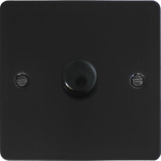 Flat Black 1 Gang LED Dimmer (Black Cap)