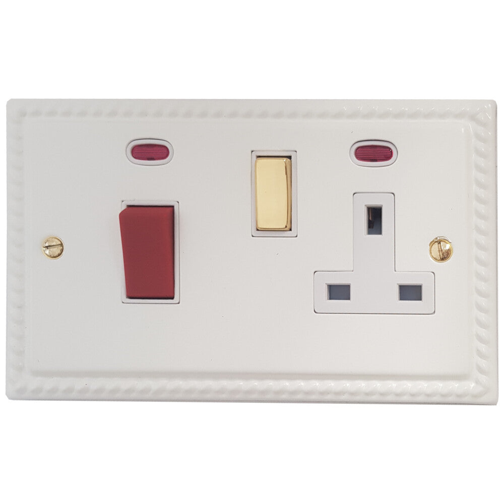 Georgian Flat White Cooker Socket