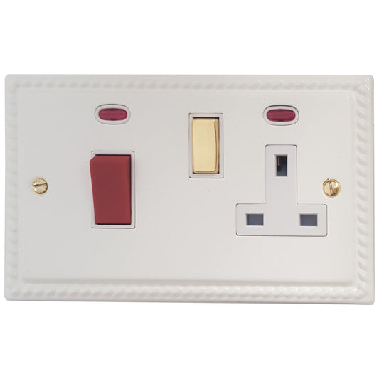 Georgian Flat White Cooker Socket