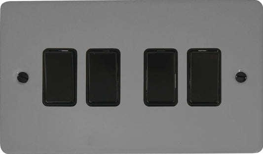 Flat Light Grey 4 Gang 2 Way Switch