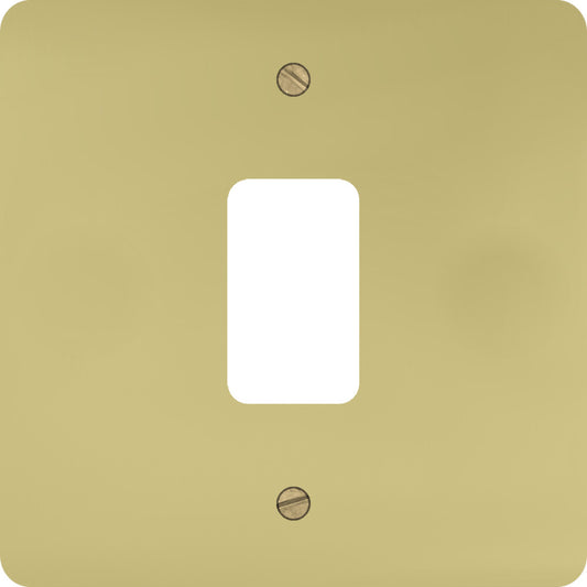 Flat Polished Brass 1 Gang Grid Plate
