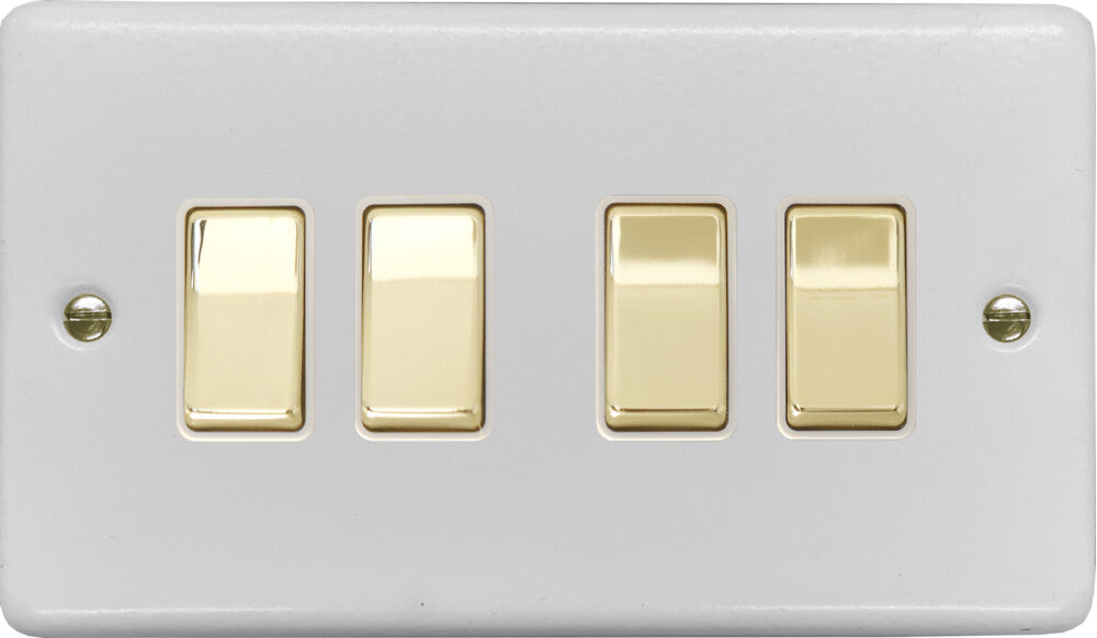 Contour Flat White Contour 4 Gang Switch