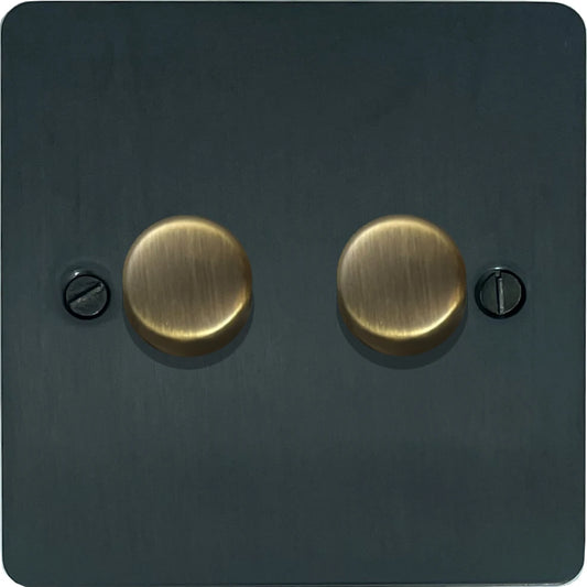Black Bronze 2 Gang LED Dimmer
