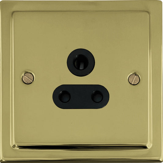 Victorian Unlacquered Brass 5 Amp Socket - Victorian Cast range electrical socket