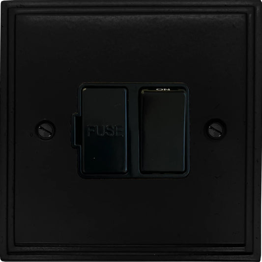 Victorian Flat Black Switched Fused Spur