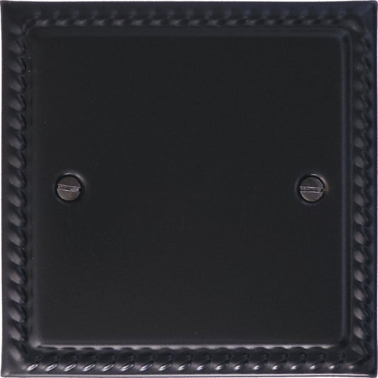 Georgian Flat Black 1 Gang Blank Plate