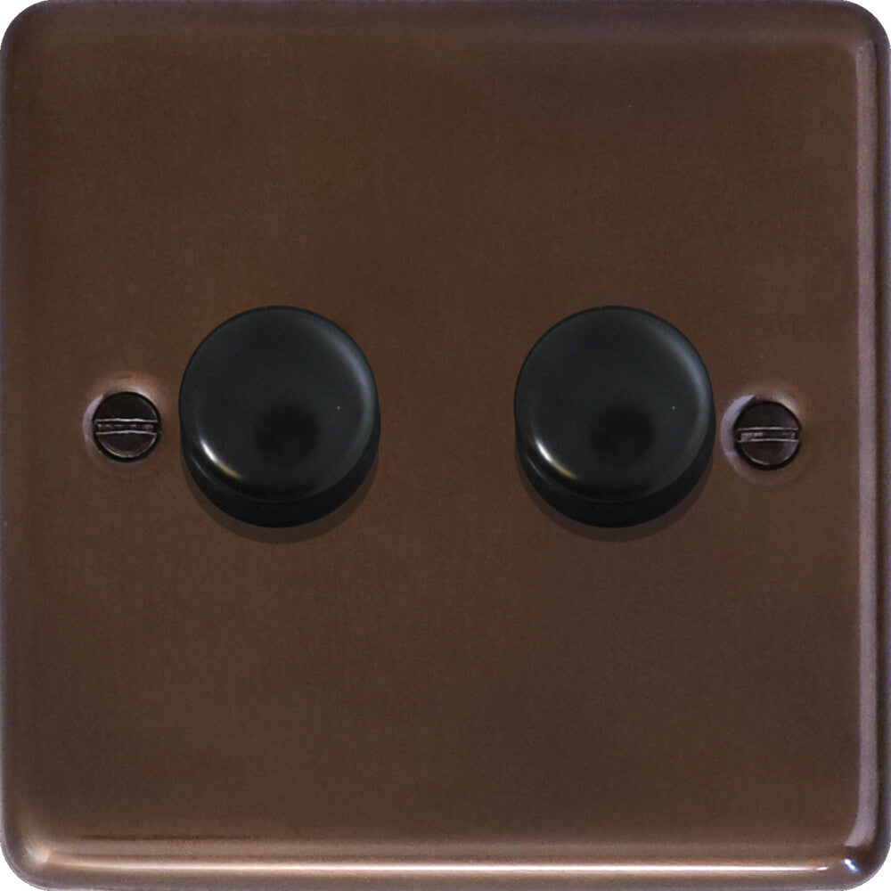 Contour Medium Bronze 2 Gang LED Dimmer