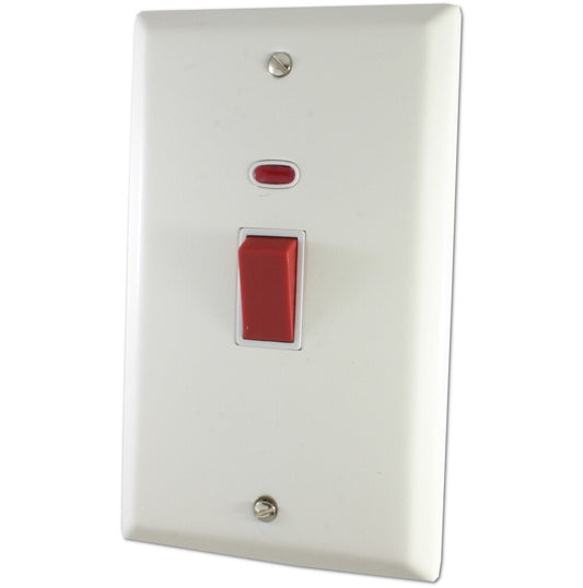 Spectrum Flat White 45A Dp Switch L/Plate