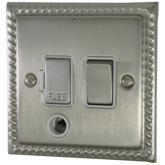 Monarch Satin Nickel Switch Fused Spur & Flex Outlet