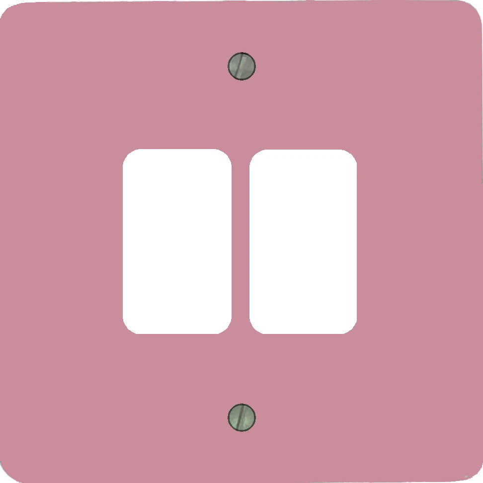 Flat Gloss Pink 2 Gang Grid Plate
