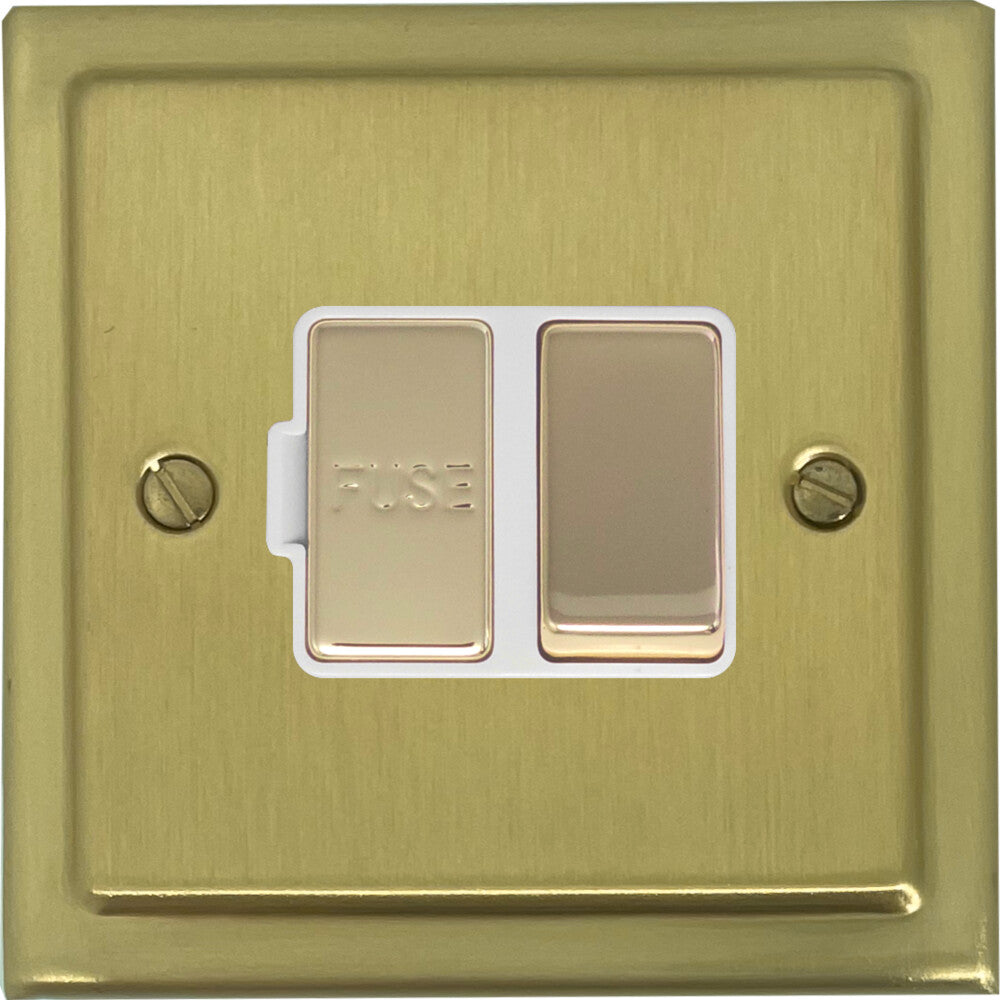 Victorian Satin Brass Switched Fused Spur