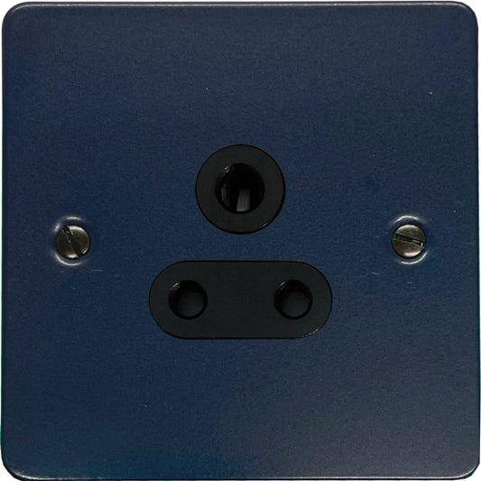 Flat Blue 5 Amp Socket (Black Insert)