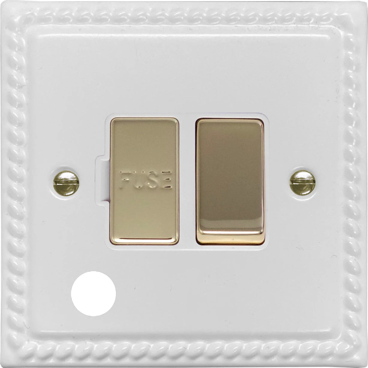 Georgian Flat White Switch Fused Spur & F/Out