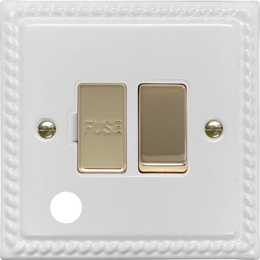Georgian Flat White Switch Fused Spur & F/Out
