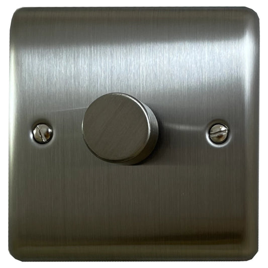 Basics Brushed Steel 1 Gang LED Dimmer