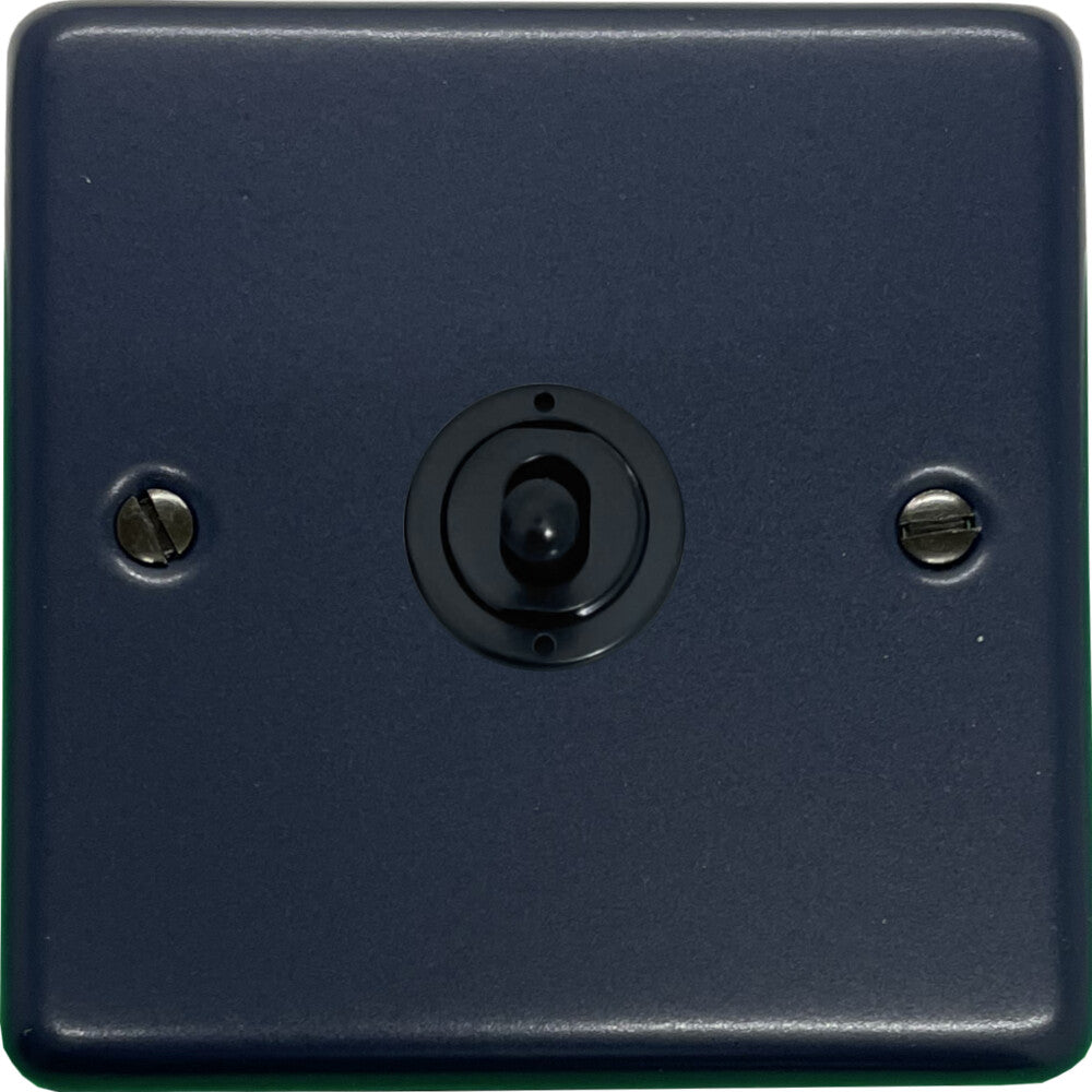 Contour Blue 1 Gang Toggle Switch (Flat Black Toggle)