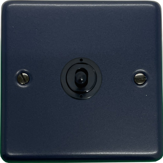 Contour Blue 1 Gang Toggle Switch (Flat Black Toggle)