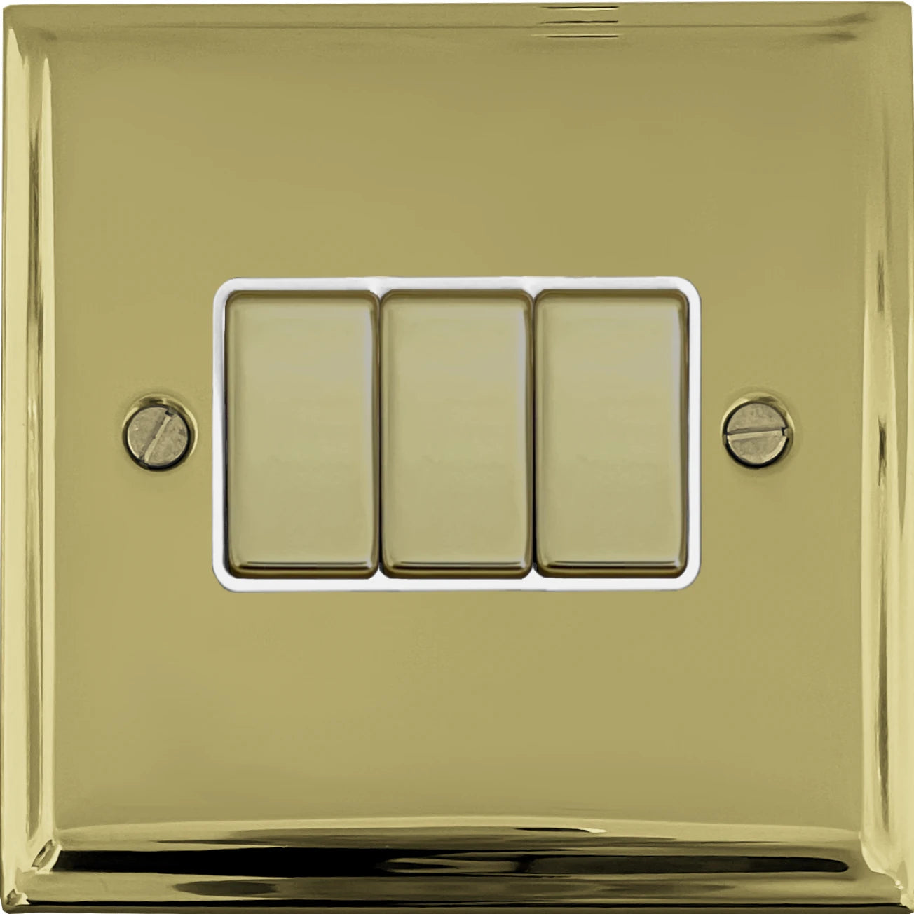 Deco Polished Brass 3 Gang 2 Way Switch