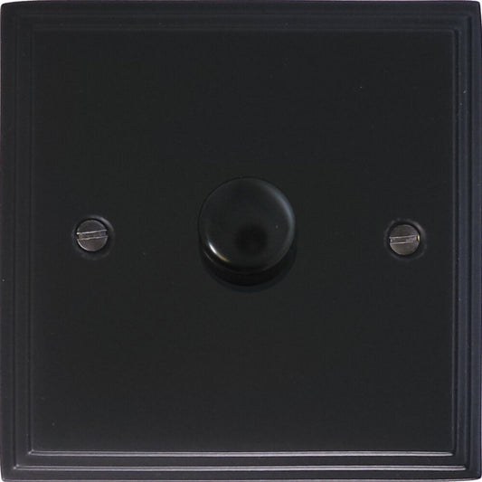 Victorian Flat Black 1 Gang LED Dimmer