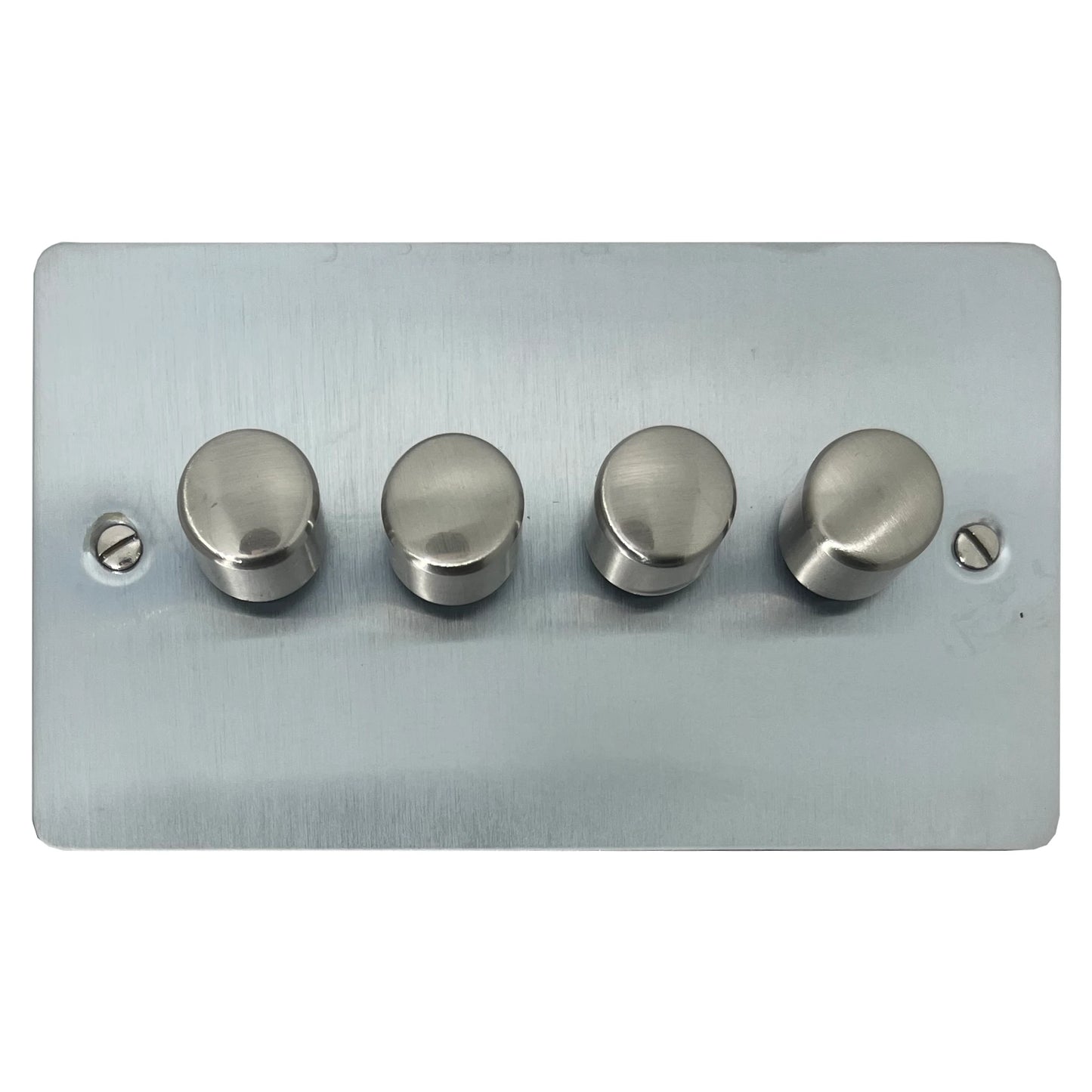 Flat Satin Chrome 4 Gang LED Dimmer