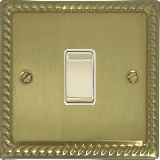 Georgian Satin Brass 1 Gang Switch