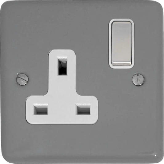 Contour Light Grey 1 Gang Switched Socket