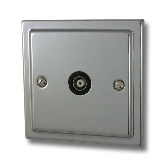 Victorian Polished Chrome 1 Gang Coax Point