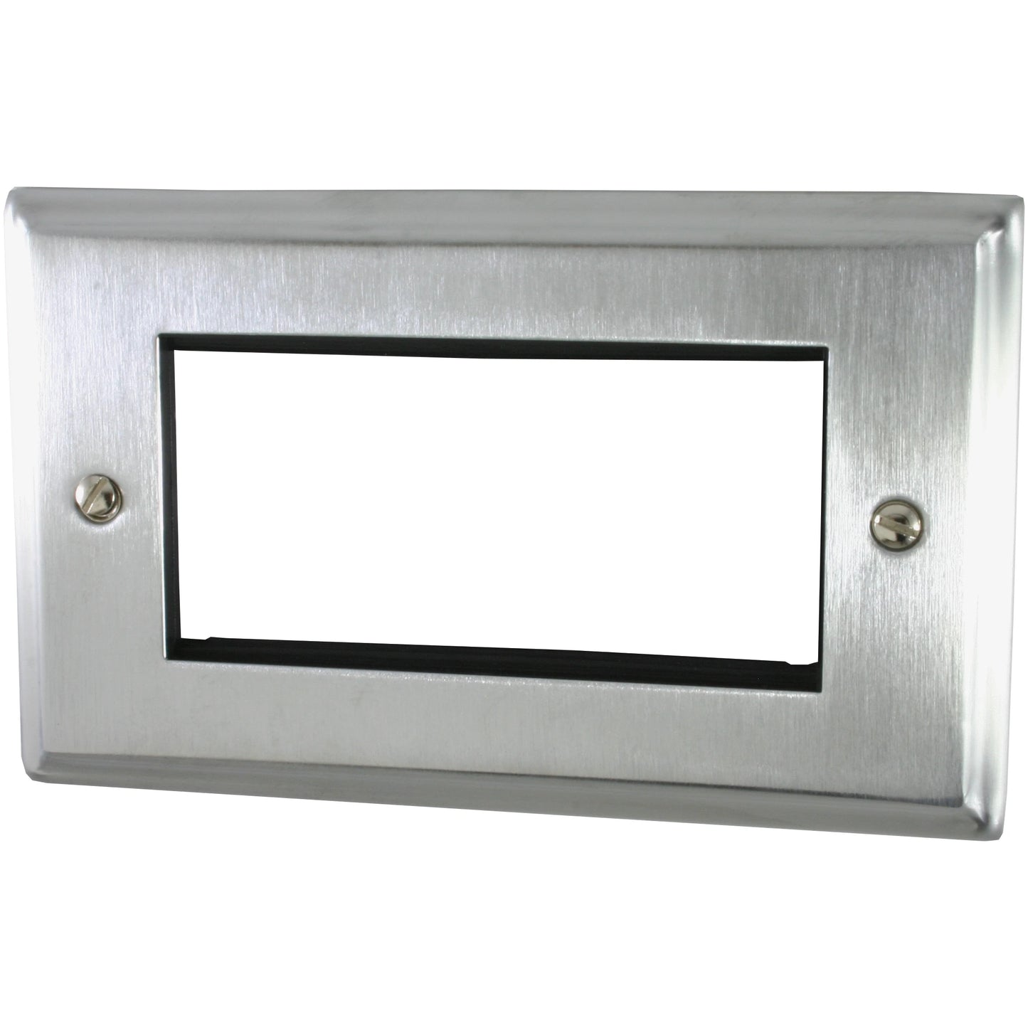 Deco Satin Chrome 2 Gang 4 Mod Euro