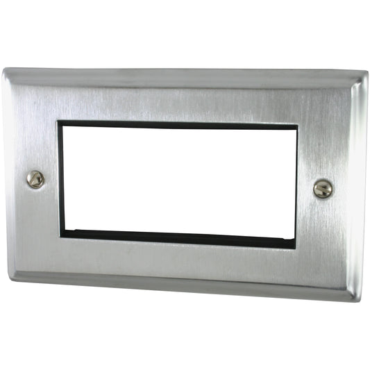 Deco Satin Chrome 2 Gang 4 Mod Euro