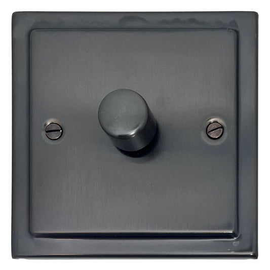Victorian Black Bronze 1 Gang LED Dimmer - Victorian Cast range electrical dimmer