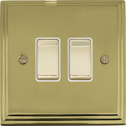 Victorian Polished Brass 2 Gang 2 Way Switch