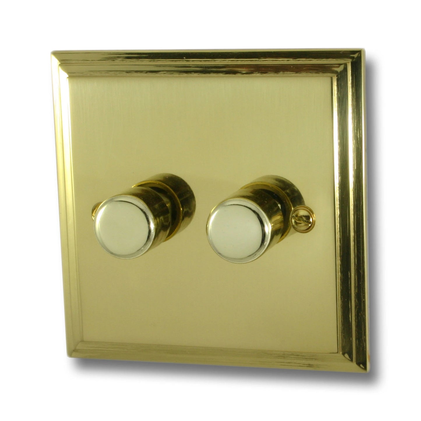 Victorian Polished Brass 2 Gang LED Dimmer