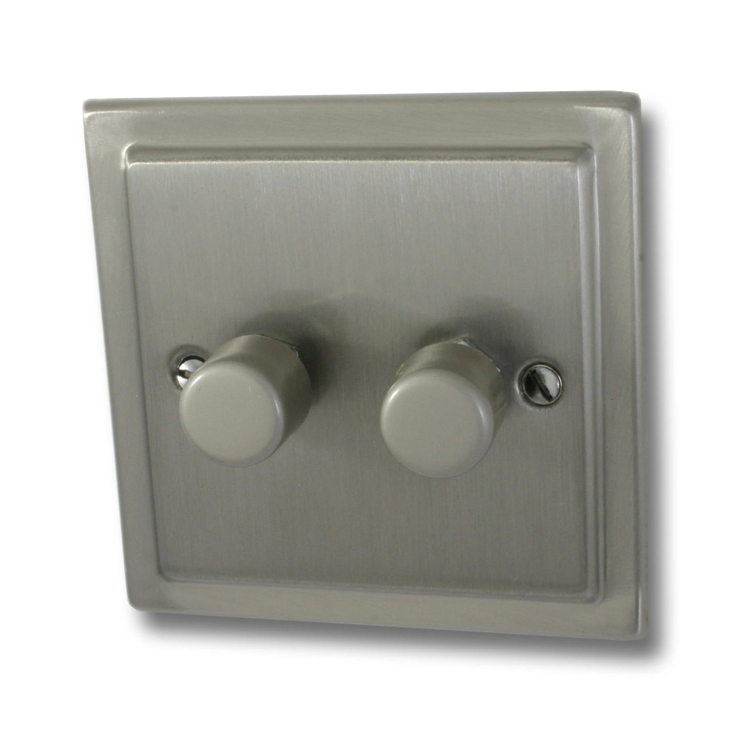 Victorian Satin Nickel 2 Gang 120W LED Dimmer