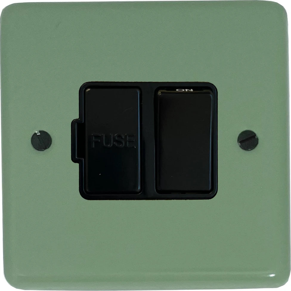 Classic Sage Green Switch Fused Spur (Black Switch)