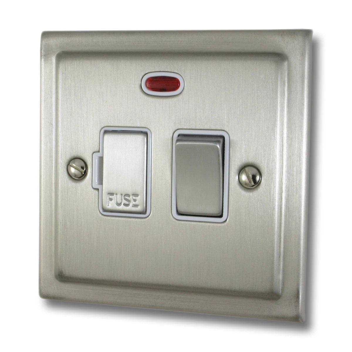 Victorian Satin Nickel Switch Fused Spur + Neon