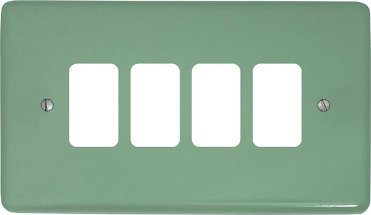 Classic Sage Green 4 Gang Grid Plate