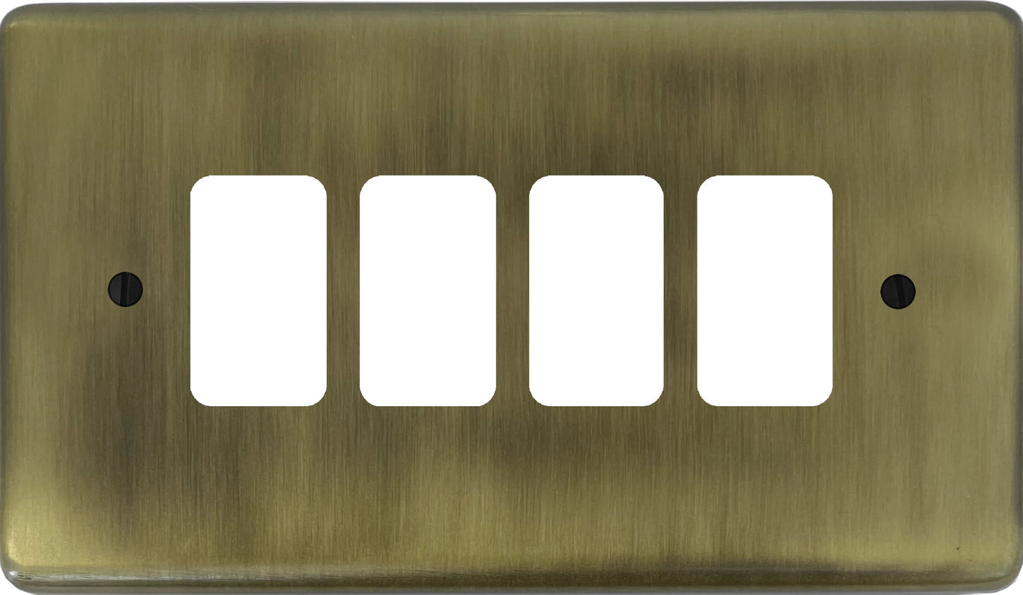 Contour Light Antique Brass 4 Gang Grid Plate
