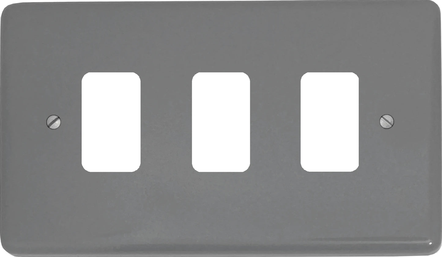Contour Light Grey 3 Gang Grid Plate
