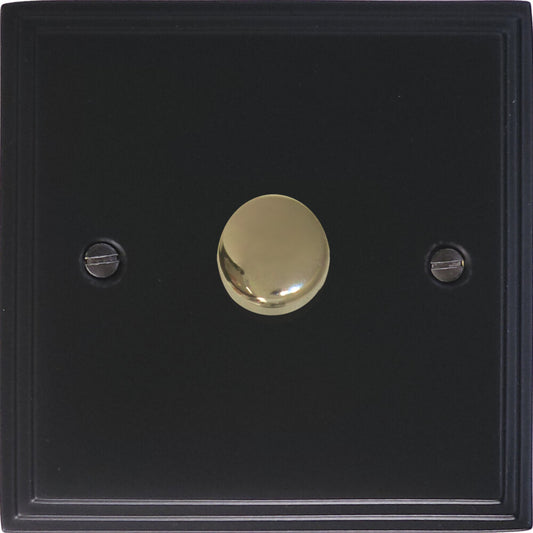 Victorian Flat Black 1 Gang LED Dimmer