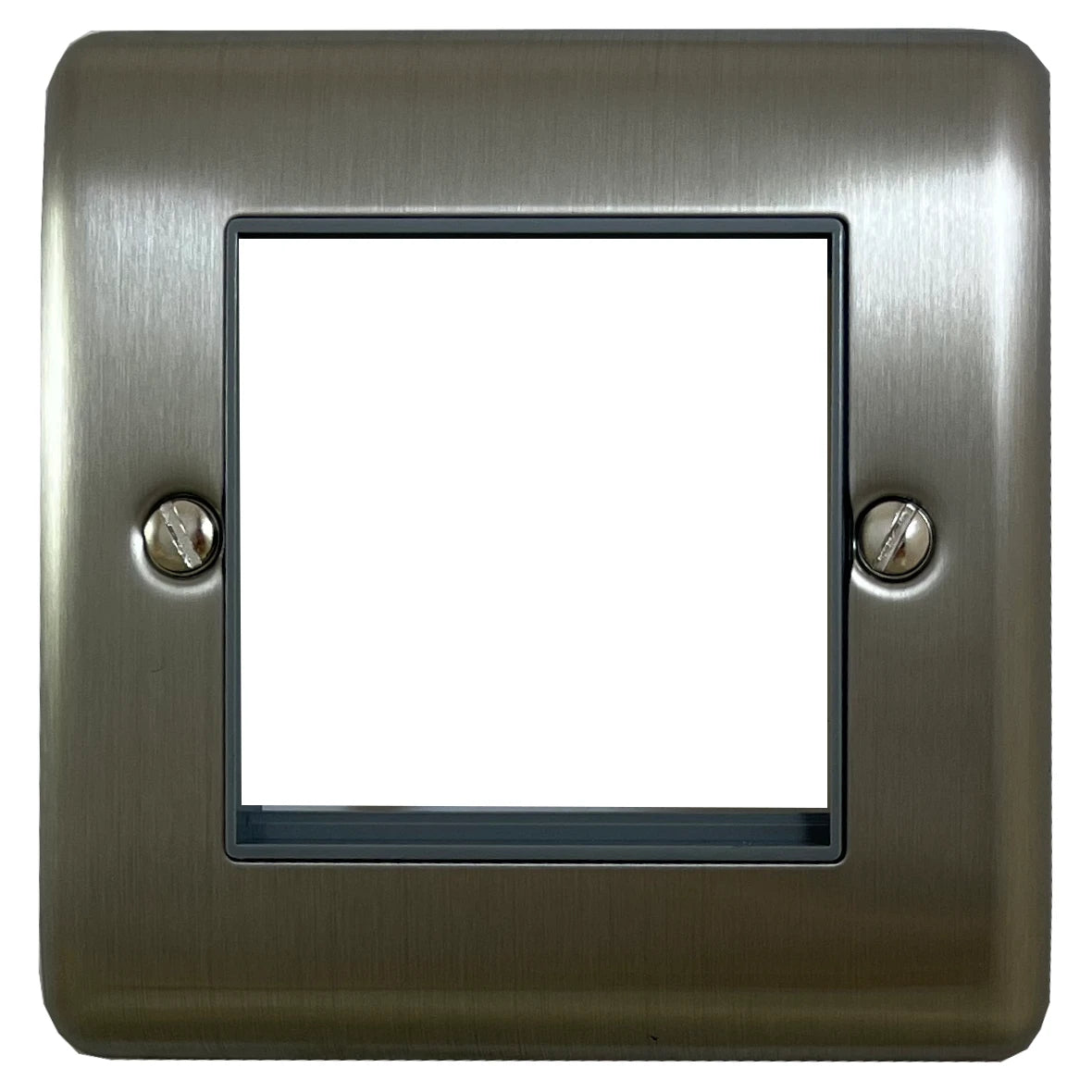 Basics Brushed Steel 1 Gang 2 Module Data Plate
