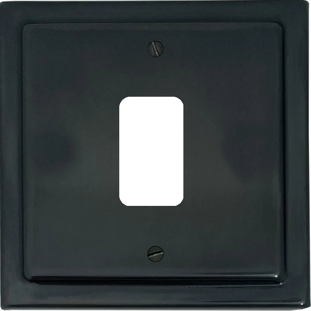 Victorian Black Bronze 1 Gang Grid Plate
